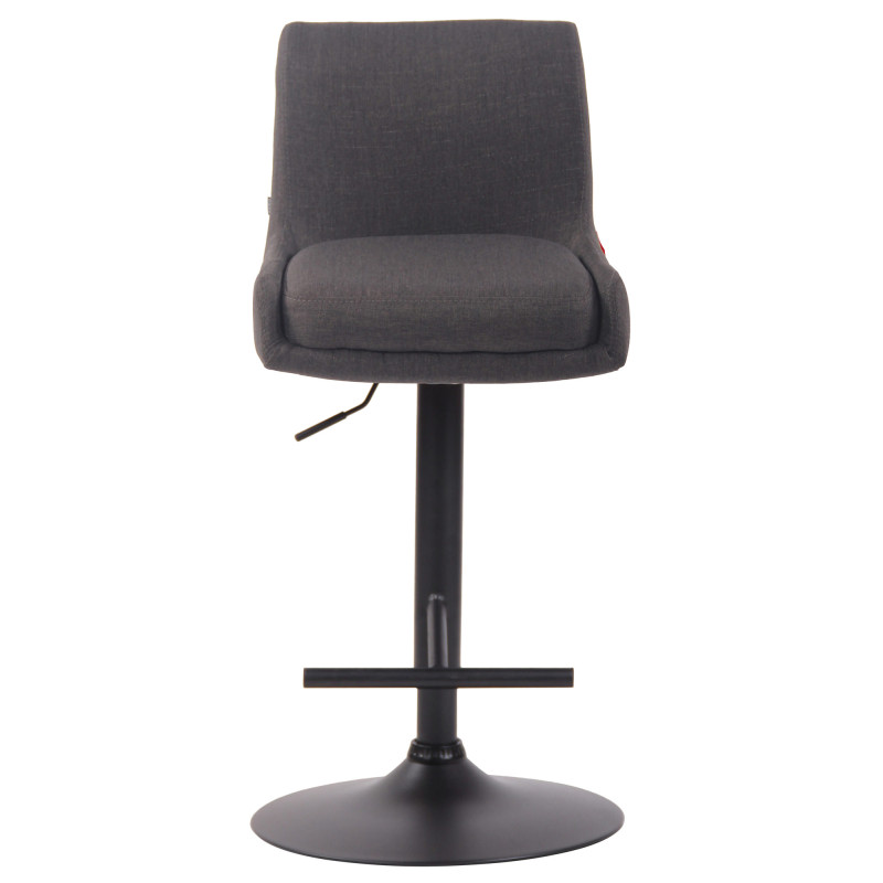 Tabouret de bar Club tissu noir gris foncé