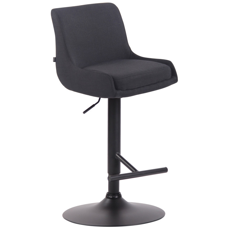 Tabouret de bar Club tissu noir noir