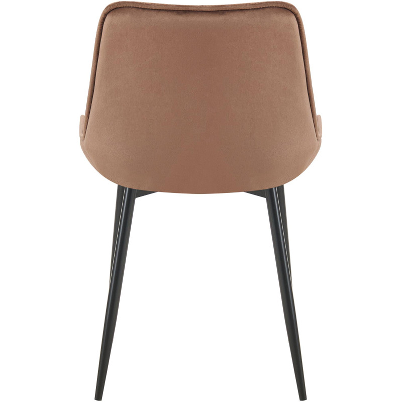 Chaise de salle à manger en velours Wallace | brun