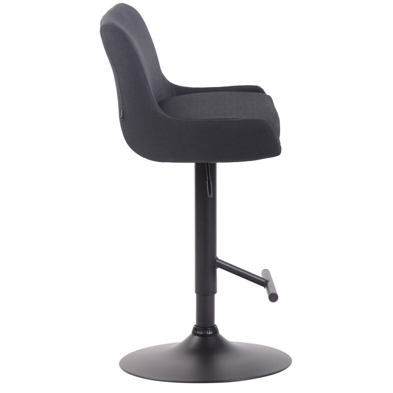 Tabouret de bar Club tissu noir noir