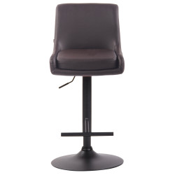Tabouret de bar Club simili cuir noir marron