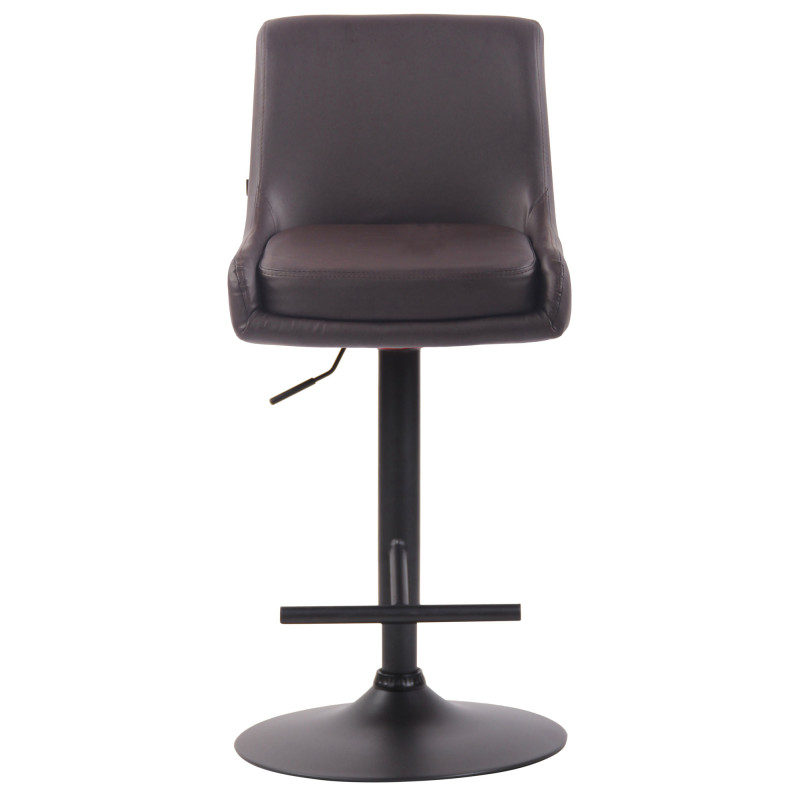Tabouret de bar Club simili cuir noir marron