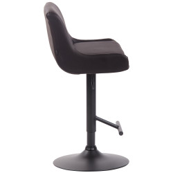 Tabouret de bar Club simili cuir noir marron