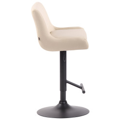 Tabouret de bar Club simili cuir noir crème