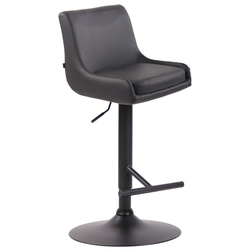 Tabouret de bar Club simili cuir noir gris