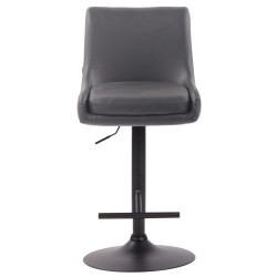Tabouret de bar Club simili cuir noir gris