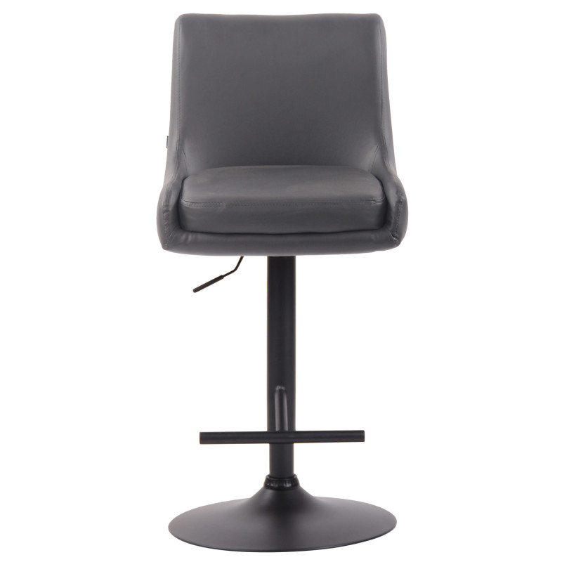 Tabouret de bar Club simili cuir noir gris