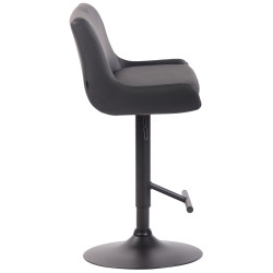 Tabouret de bar Club simili cuir noir gris