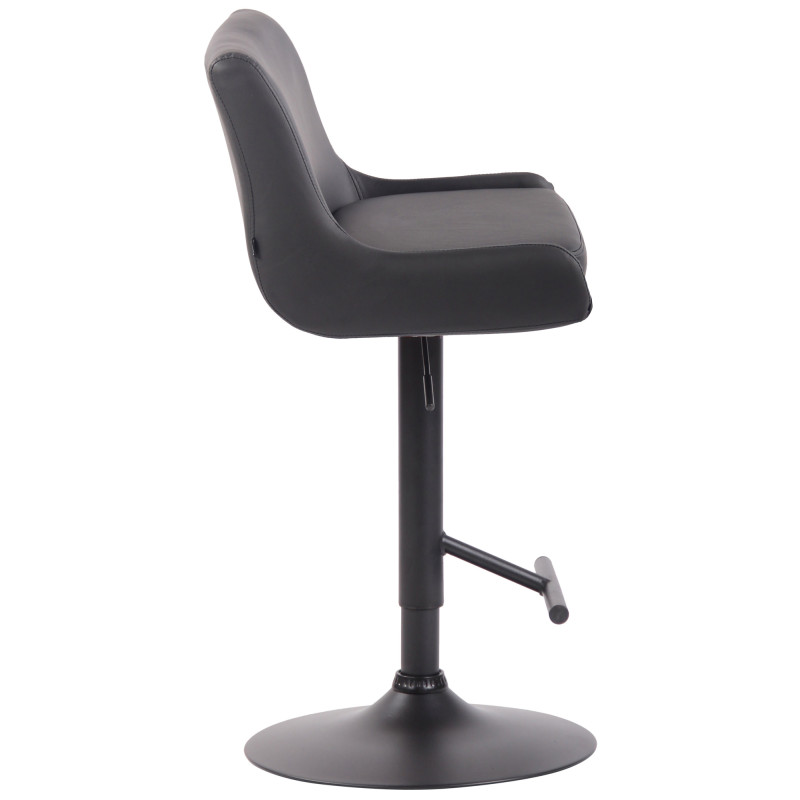 Tabouret de bar Club simili cuir noir gris