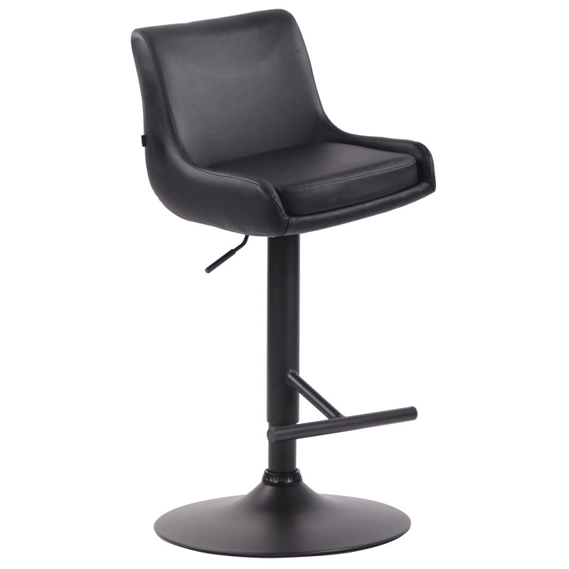 Tabouret de bar Club simili cuir noir noir