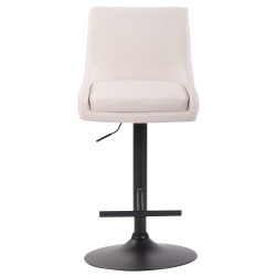 Tabouret de bar Club simili cuir noir blanc