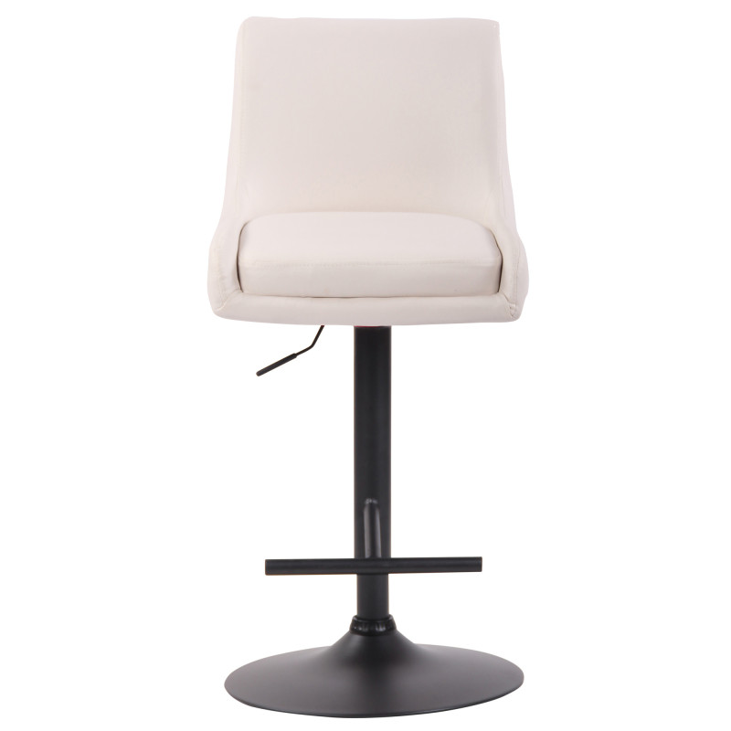 Tabouret de bar Club simili cuir noir blanc