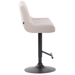 Tabouret de bar Club simili cuir noir blanc