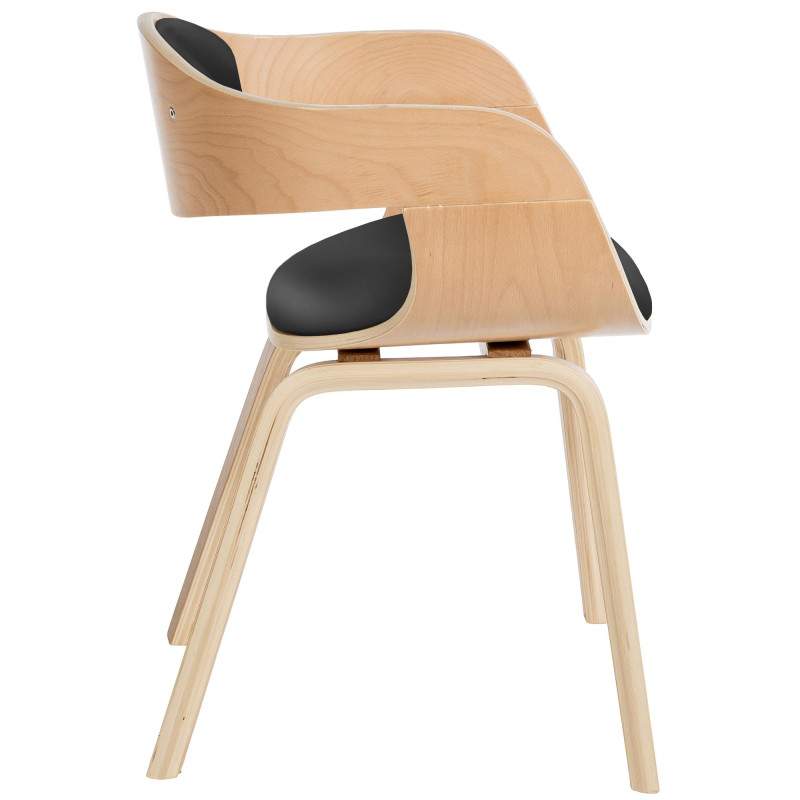 Chaise visiteur Kingston natura/noir