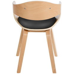 Chaise visiteur Kingston natura/noir