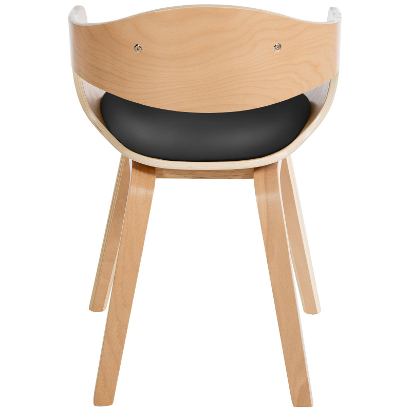 Chaise visiteur Kingston natura/noir