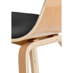 Chaise visiteur Kingston natura/noir