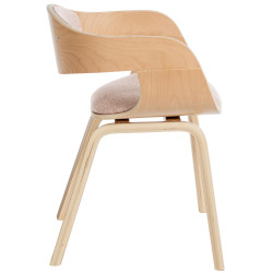 Chaise visiteur Kingston tissu nature/crème