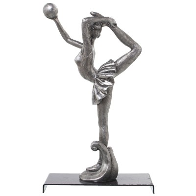 Figurine Décorative Alexandra House Living Argenté Plastique Gymnaste 12 x 19 x 32 cm