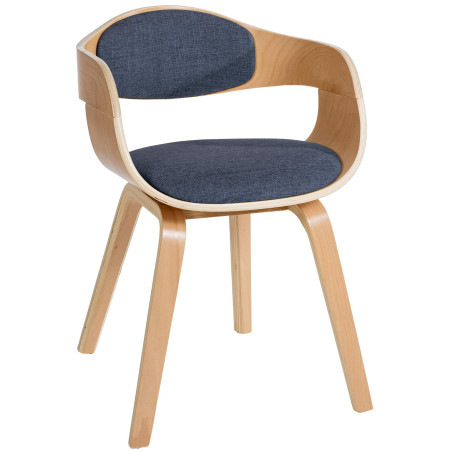 Sedia visitatore Kingston tessuto naturale/blu