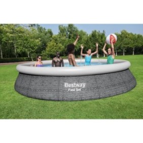 Kit Piscine hors sol autoportante BESTWAY - Fast Set™ - 457 x 84 cm - Ronde (Livrée avec une pompe et cartouche de filtration)