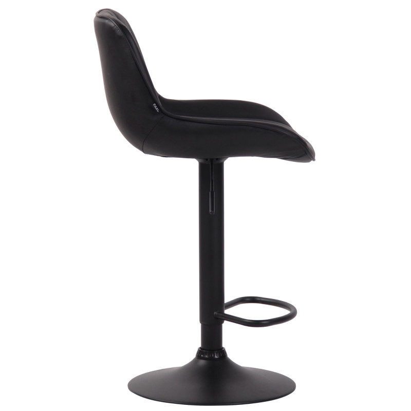 Tabouret de bar Lentini simili cuir noir noir