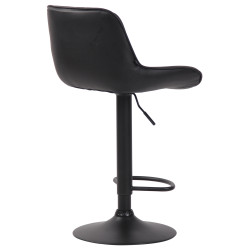 Tabouret de bar Lentini simili cuir noir noir