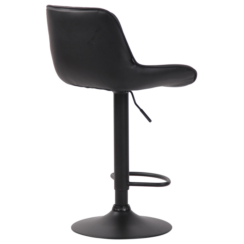 Tabouret de bar Lentini simili cuir noir noir