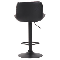 Tabouret de bar Lentini simili cuir noir noir