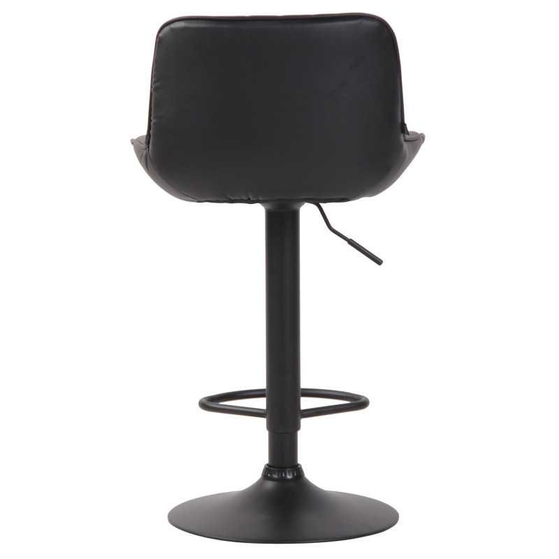 Tabouret de bar Lentini simili cuir noir noir