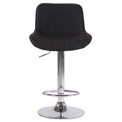 Tabouret de bar Lentini tissu chrome noir
