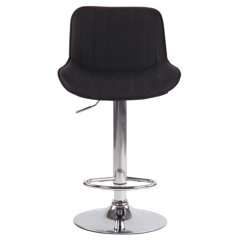 Tabouret de bar Lentini tissu chrome noir