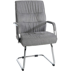 Chaise visiteur Sievert tissu gris clair