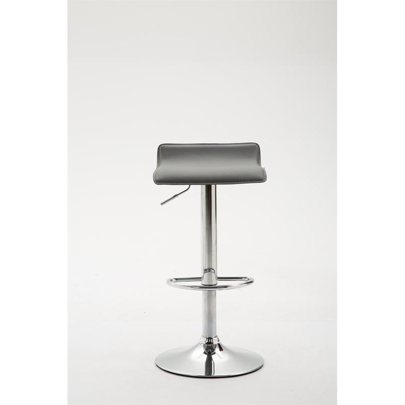 Tabouret de bar Dyn V2 en cuir synthétique chromé gris