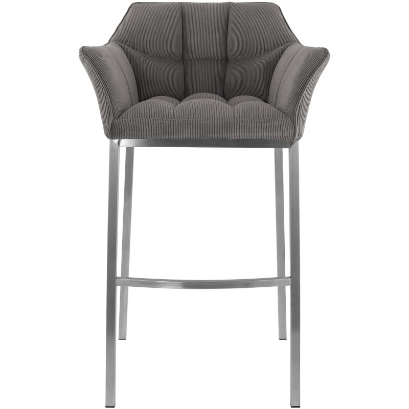 Tabouret de bar Damaso E Cord avec structure à 4 pieds taupe