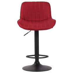 Tabouret de bar Lentini tissu noir rouge