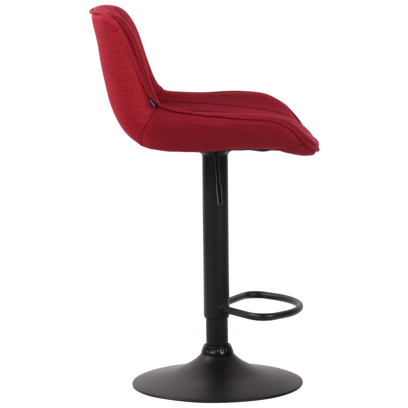 Tabouret de bar Lentini tissu noir rouge
