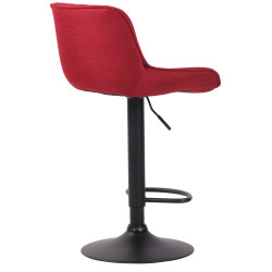 Tabouret de bar Lentini tissu noir rouge