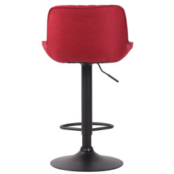 Tabouret de bar Lentini tissu noir rouge