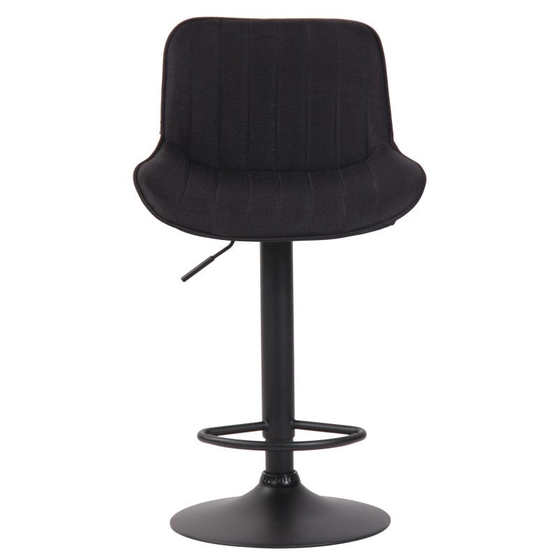 Tabouret de bar Lentini tissu noir noir