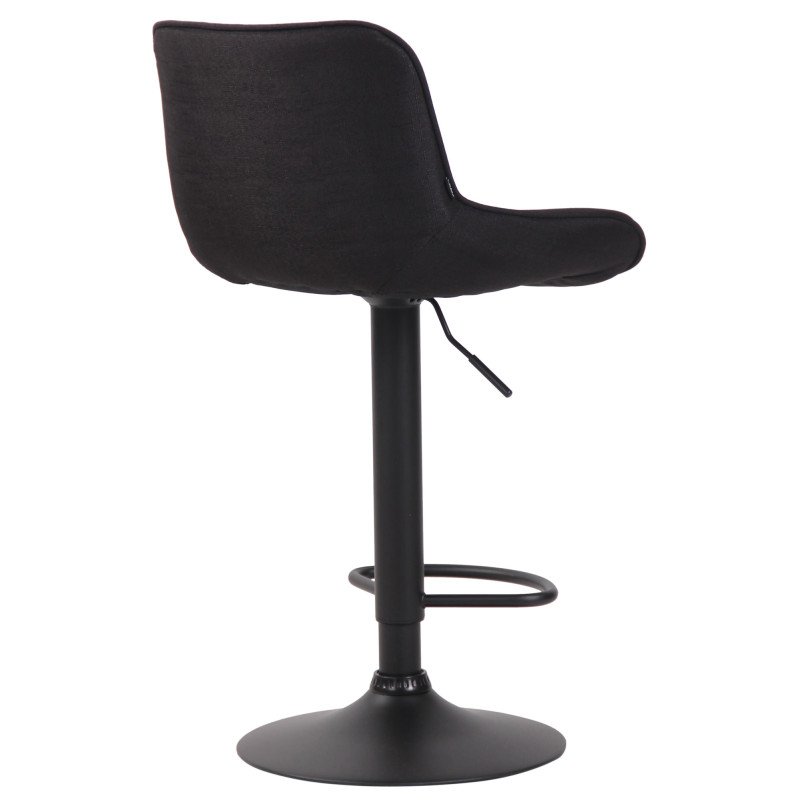 Tabouret de bar Lentini tissu noir noir