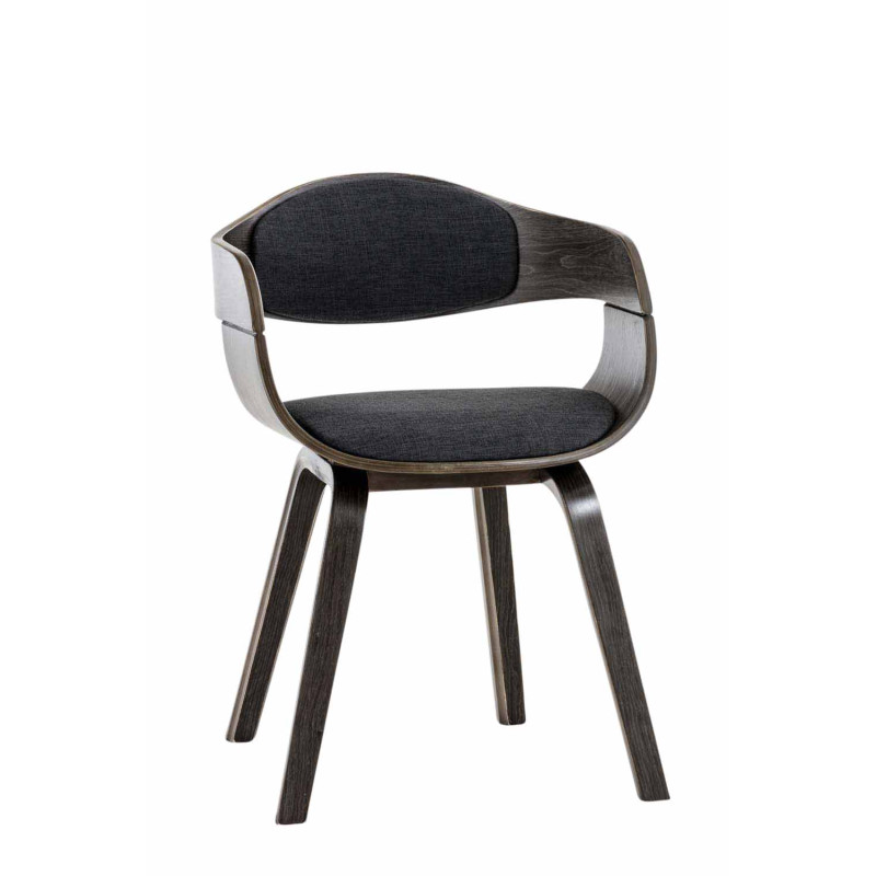 Chaise visiteur Kingston tissu gris/gris foncé