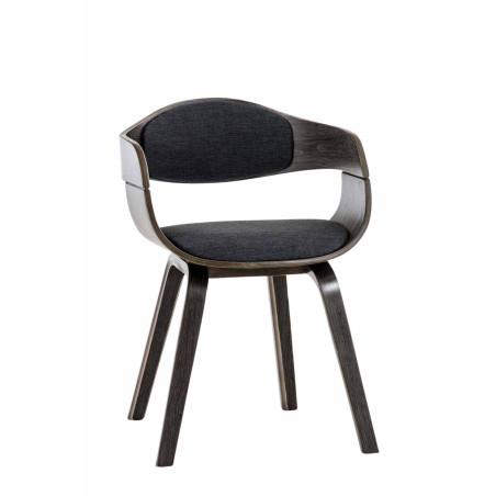 Chaise visiteur Kingston tissu gris/gris foncé