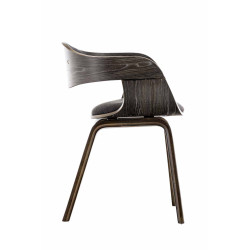 Chaise visiteur Kingston tissu gris/gris foncé