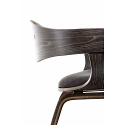 Chaise visiteur Kingston tissu gris/gris foncé