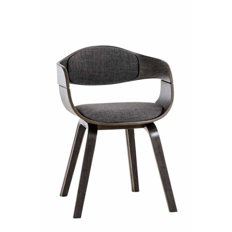 Chaise visiteur Kingston tissu gris/gris clair