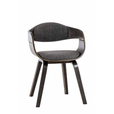 Chaise visiteur Kingston tissu gris/gris clair