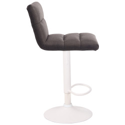 Tabouret de bar Limerick tissu blanc gris foncé