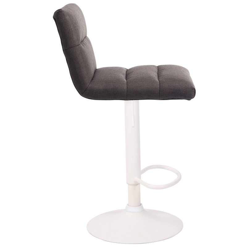 Tabouret de bar Limerick tissu blanc gris foncé