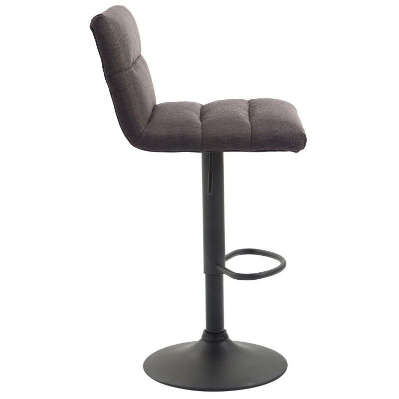 Tabouret de bar Limerick tissu noir gris foncé